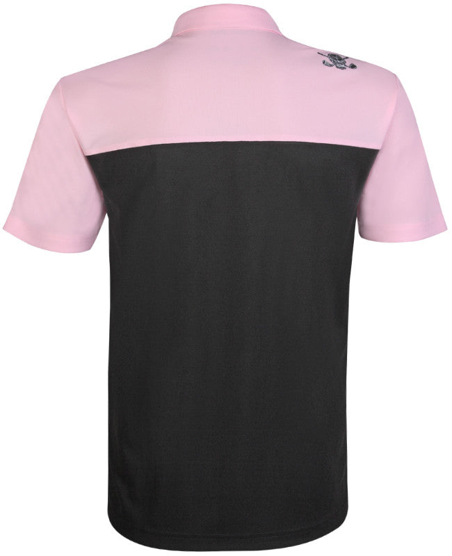 2-Tone Cool-Stretch Men's Golf Shirt | Black/Pink