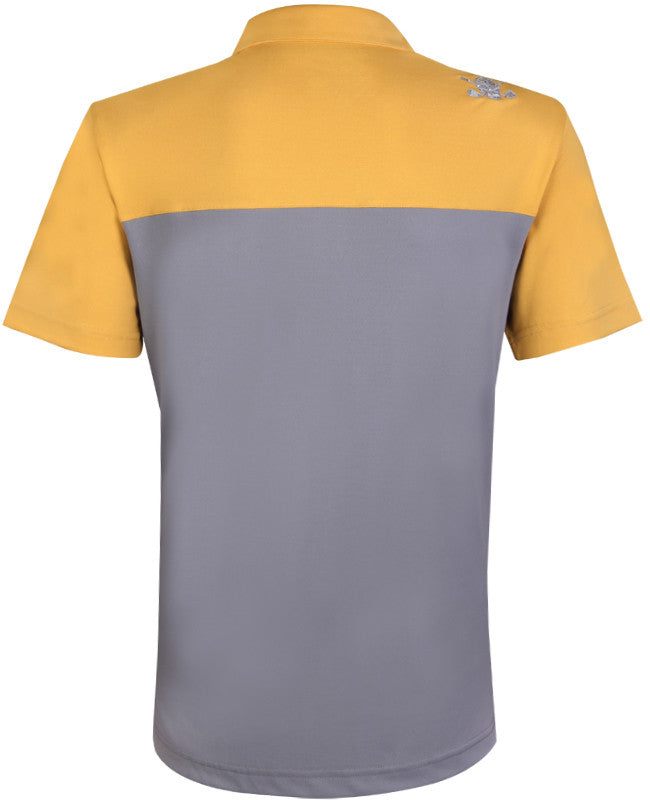 2-Tone Cool-Stretch Men's Golf Shirt | Grey/Gold