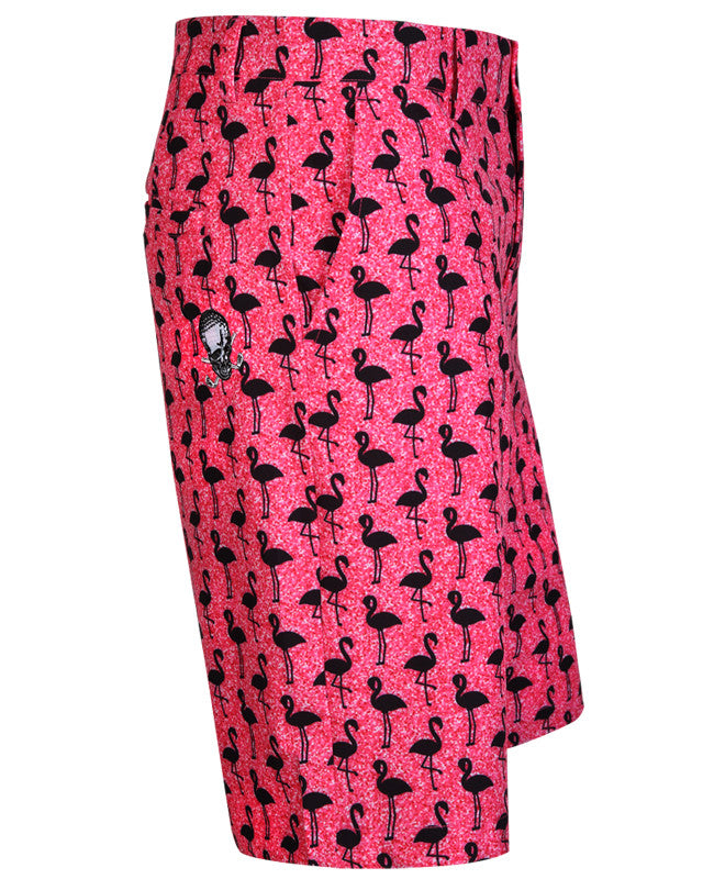 Black Bird Cool-Stretch Men&#39;s Golf Shorts | Tattoo Golf | Pink