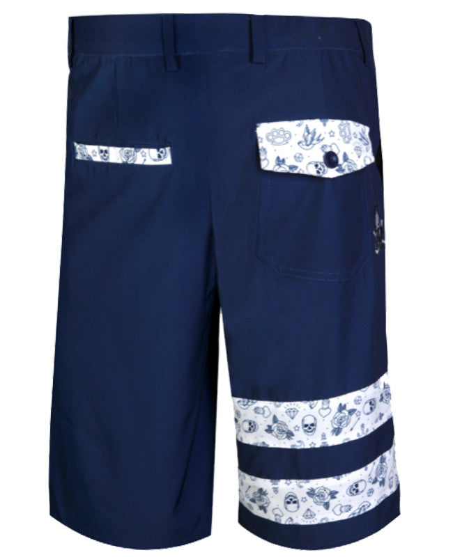 Zuma Men&#39;s Performance Golf Shorts | Tattoo Golf | Navy Blue