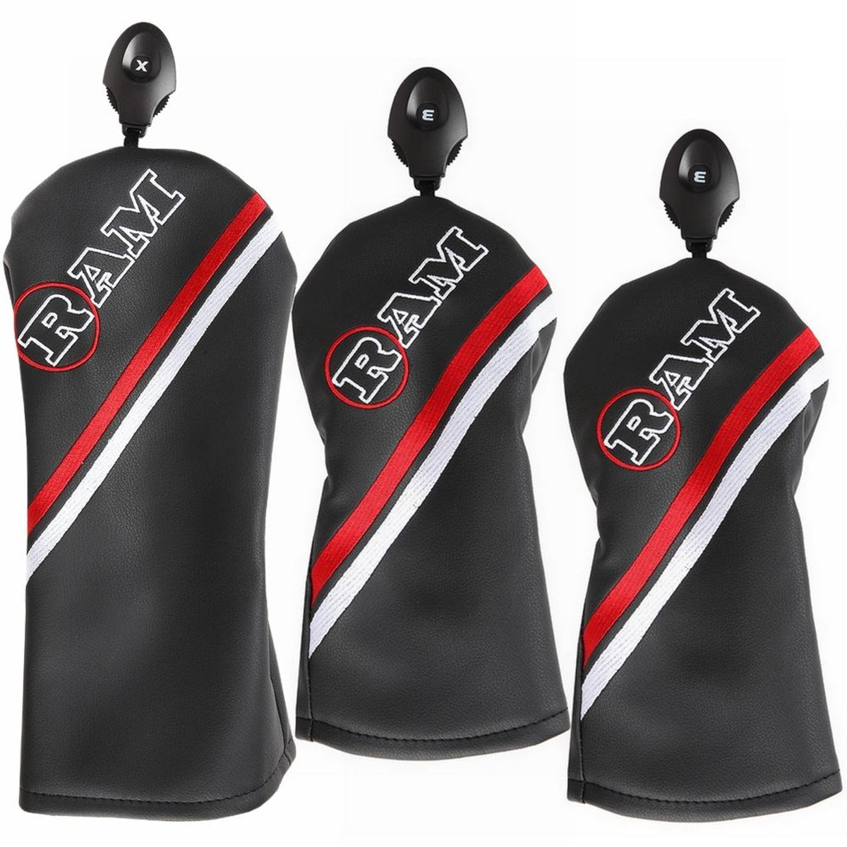 RAM FX GOLF CLUB HEADCOVERS | 3 PIECE SET OR INDIVIDUAL COVERS
