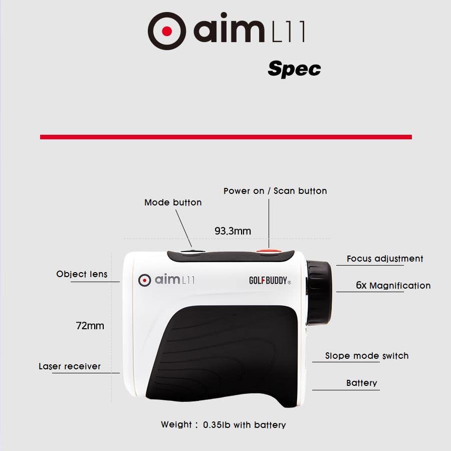 GOLF BUDDY Aim L11 Laser Rangefinder with Slope Compensation