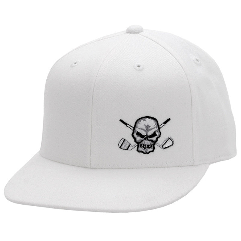 Tattoo 110 Snap Back Flat Brim Golf Hat | White