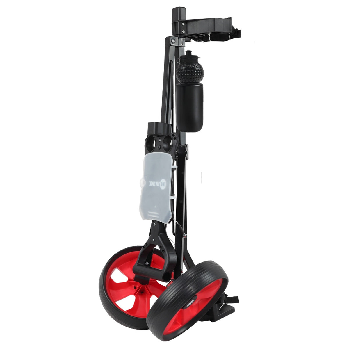 Ram Golf 2 Wheel Folding Steel Pull Cart w/ Water Bottle, Scorecard Holder