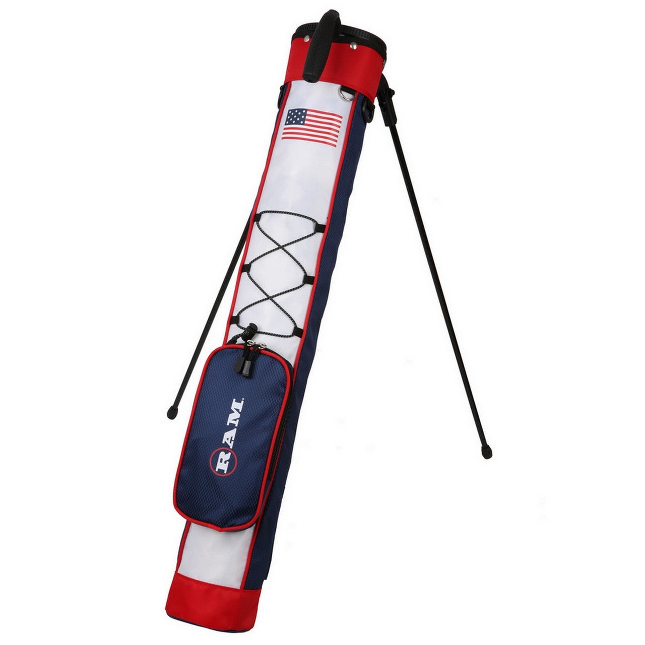 Ram Pitch and Putt Lightweight Golf Carry Bag with Stand | USA Flag