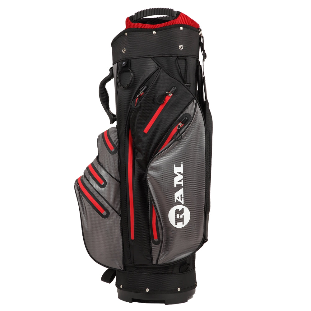 Ram Golf Waterproof Cart Bag - 14 Way Club Dividers | 3 Color Options