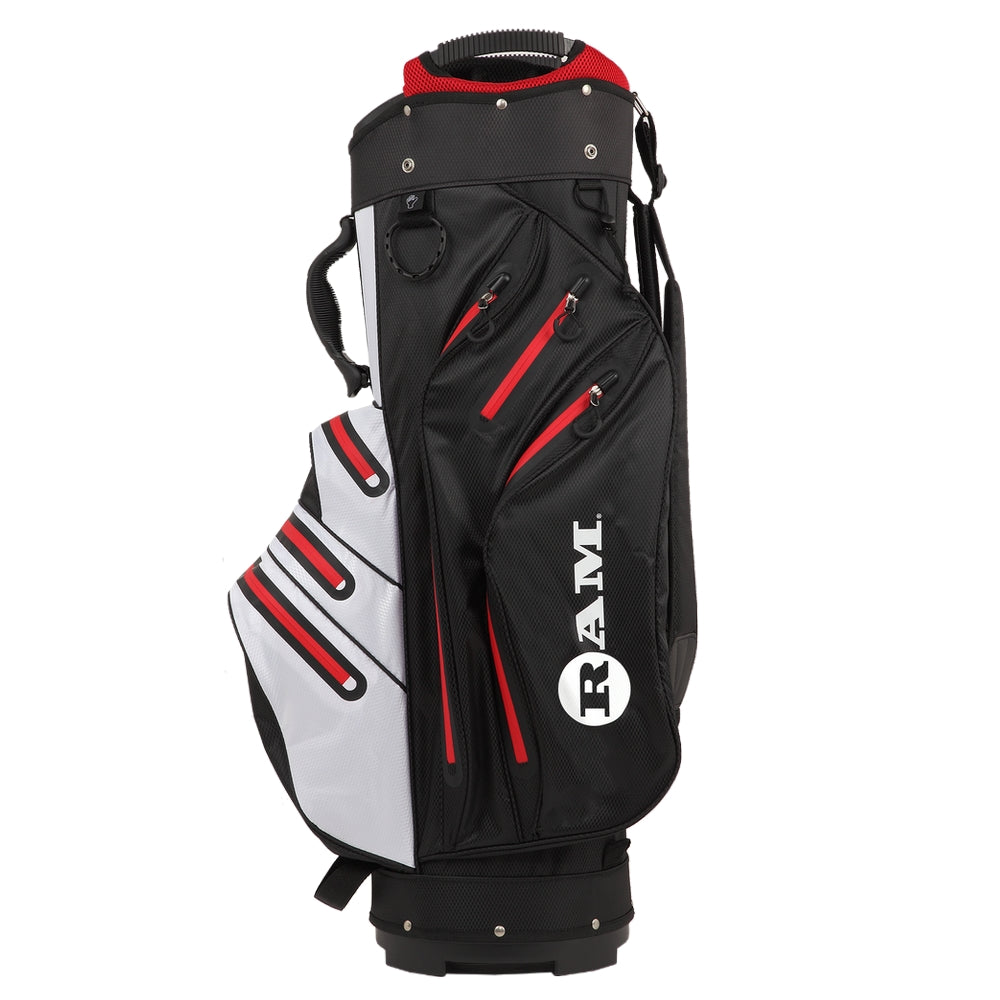 Ram Golf Waterproof Cart Bag - 14 Way Club Dividers | 3 Color Options