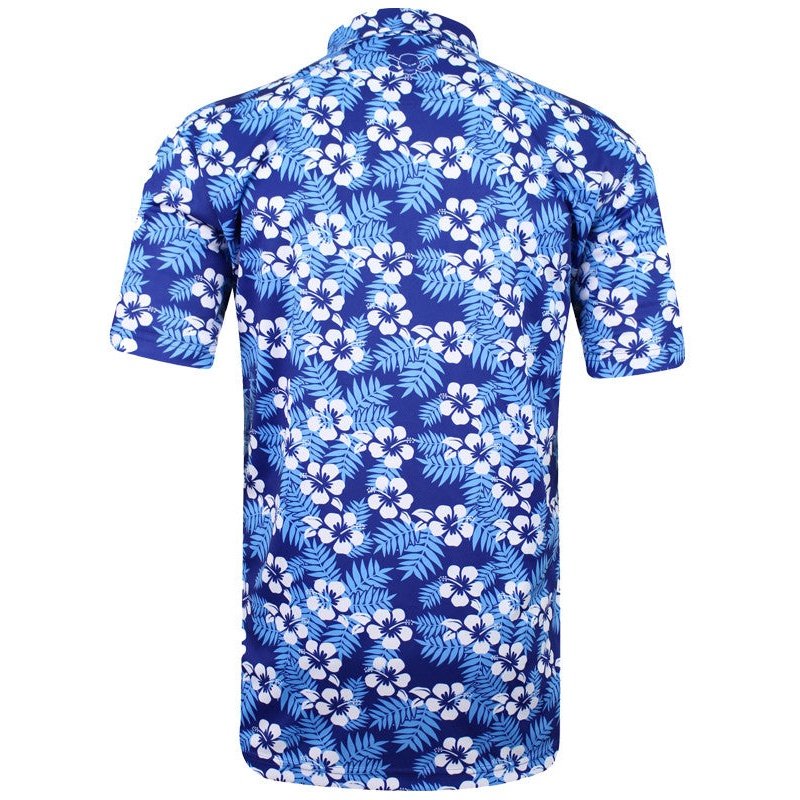Tattoo Hawaiian Cool-Stretch Golf Shirt | Blue