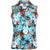 Women's Aloha Sleeveless Shirt Tattoo Golf Skull Design | Teal & Orange