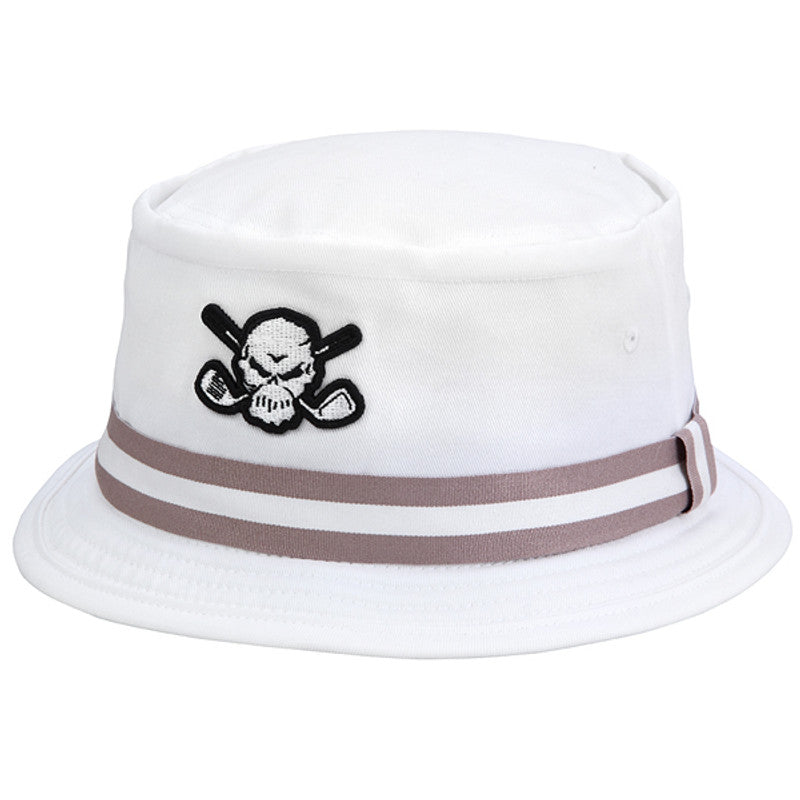 Tattoo Golf Essential Premium Skull Bucket Hat | White