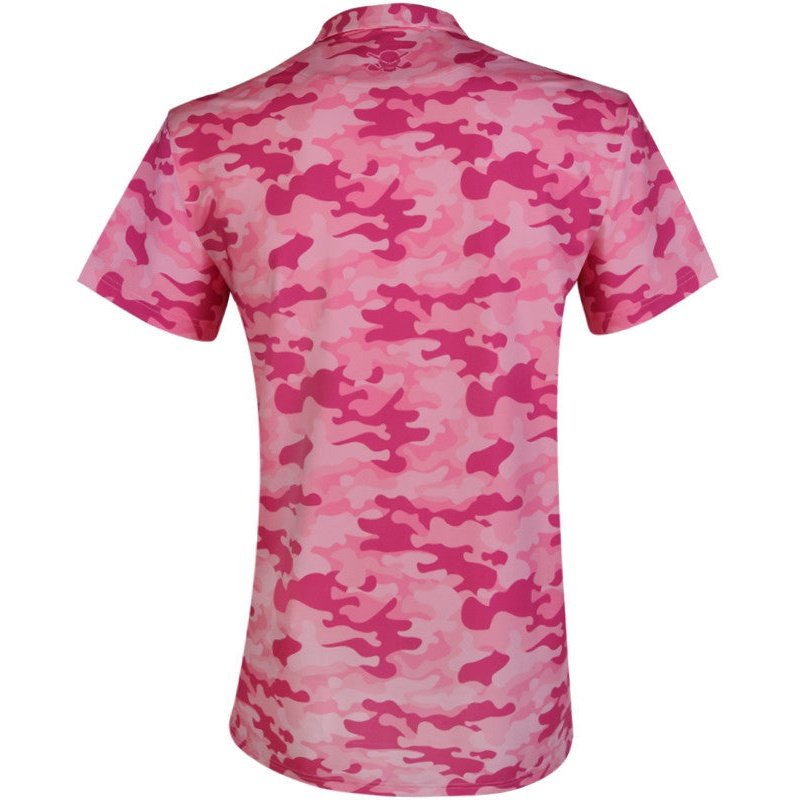 Women's Cool Stretch Golf Shirt Performance Design | Pink Camo