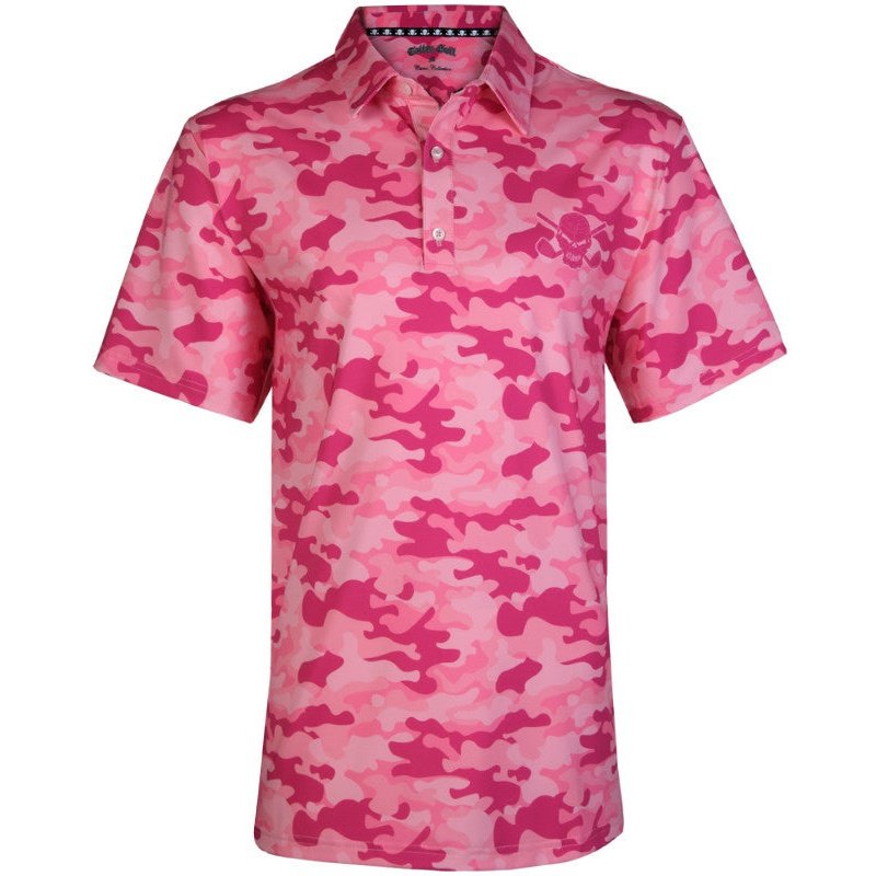 Tattoo Cool Stretch Golf Shirt | Pink Camo