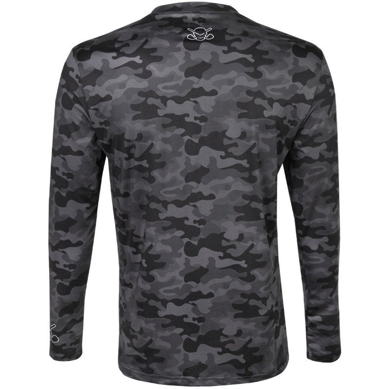 Men's Long Sleeve Lightweight Undershirt Tattoo Golf | Camo Black