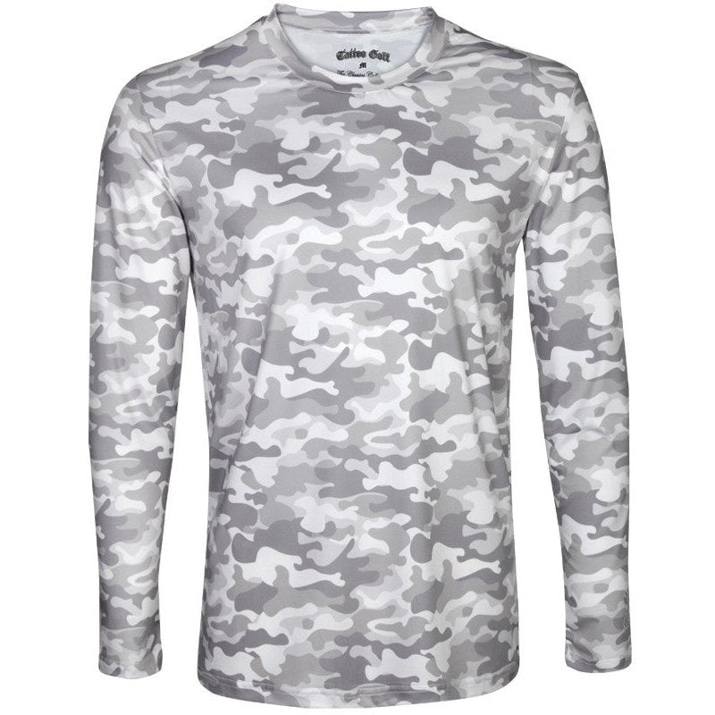 Men&#39;s Long Sleeve Lightweight Undershirt Tattoo Golf | Camo White