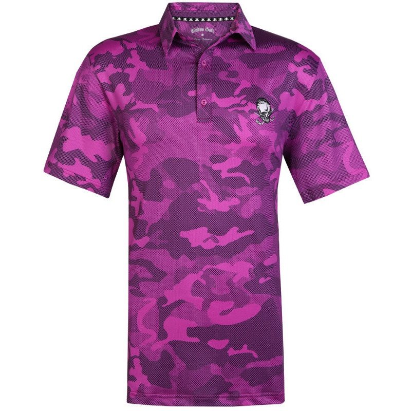 Camo X Cool Stretch Golf Shirt | Purple
