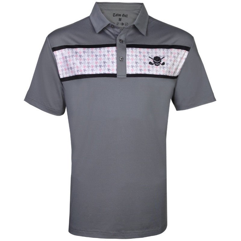 Tattoo Clubhouse Cool Stretch Golf Shirt | Charcoal