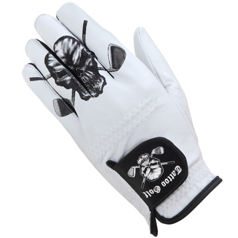 White Cabretta Leather Men&#39;s Glove | Tattoo Golf