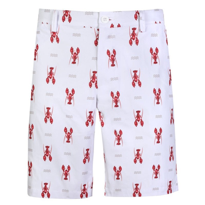 Lobster Cool-Stretch Men&#39;s Shorts | Tattoo Golf | White
