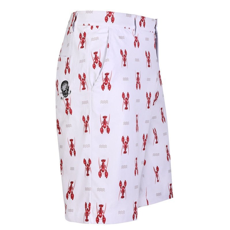 Lobster Cool-Stretch Men's Shorts | Tattoo Golf | White