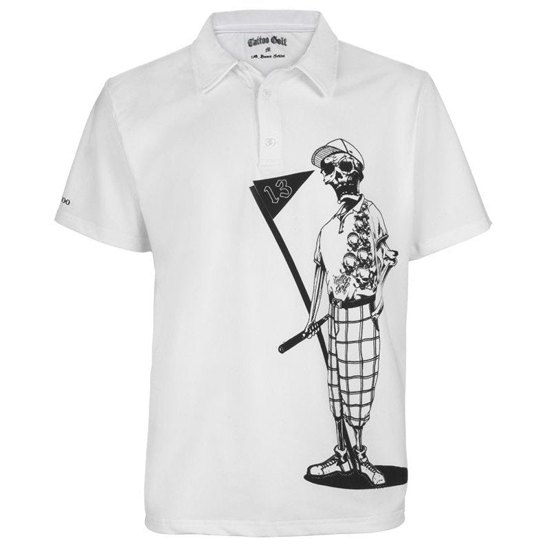 Tattoo Mr. Bones Golf Shirt | White