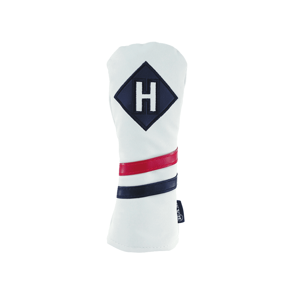 PREMIUM VINTAGE STYLE PU LEATHER CLUB HEADCOVERS | RETRO WHITE