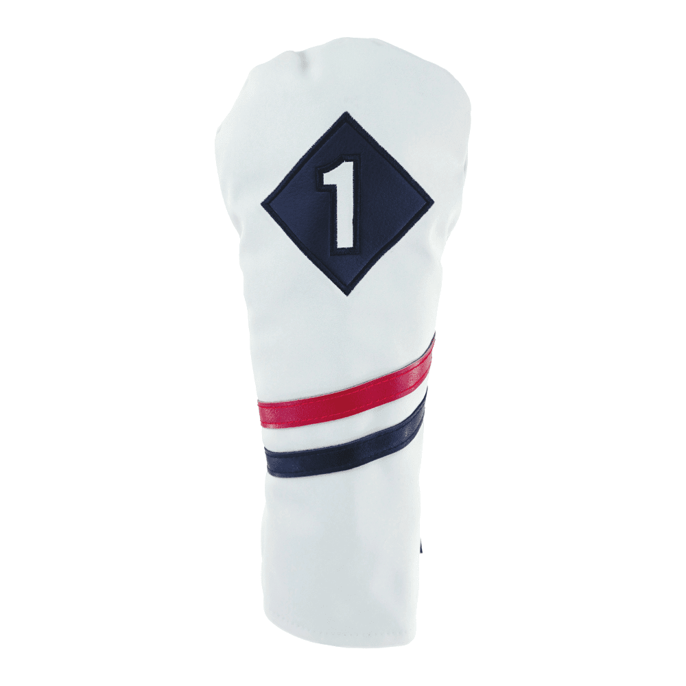 PREMIUM VINTAGE STYLE PU LEATHER CLUB HEADCOVERS | RETRO WHITE