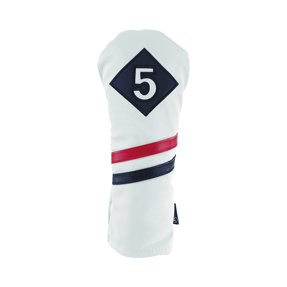 PREMIUM VINTAGE STYLE PU LEATHER CLUB HEADCOVERS | RETRO WHITE