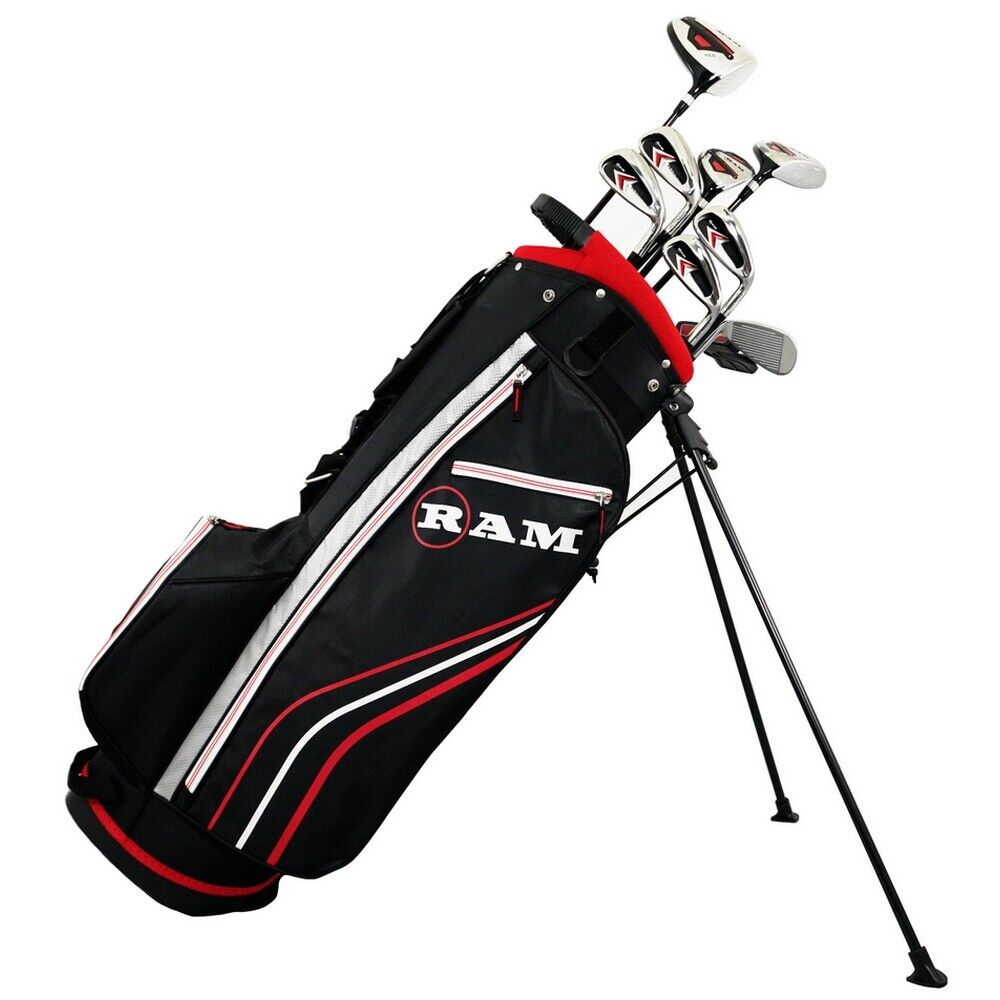 Ram Golf EZ3 Tall Mens +1 Golf Clubs Set with Stand Bag - Graphite/Steel Shafts