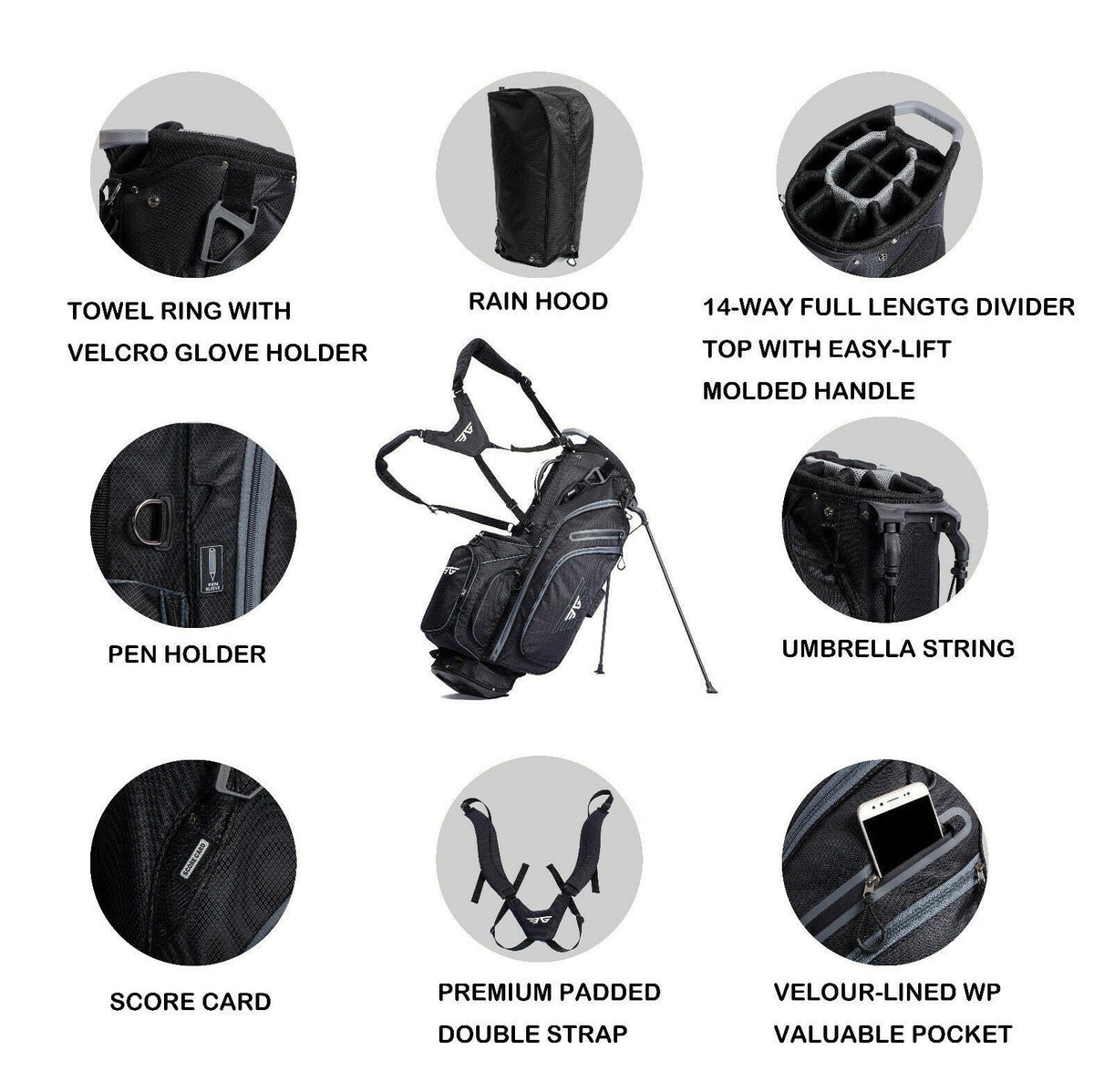 EG EAGOLE Light Golf Stand-Bag | 14 Way Full Length
