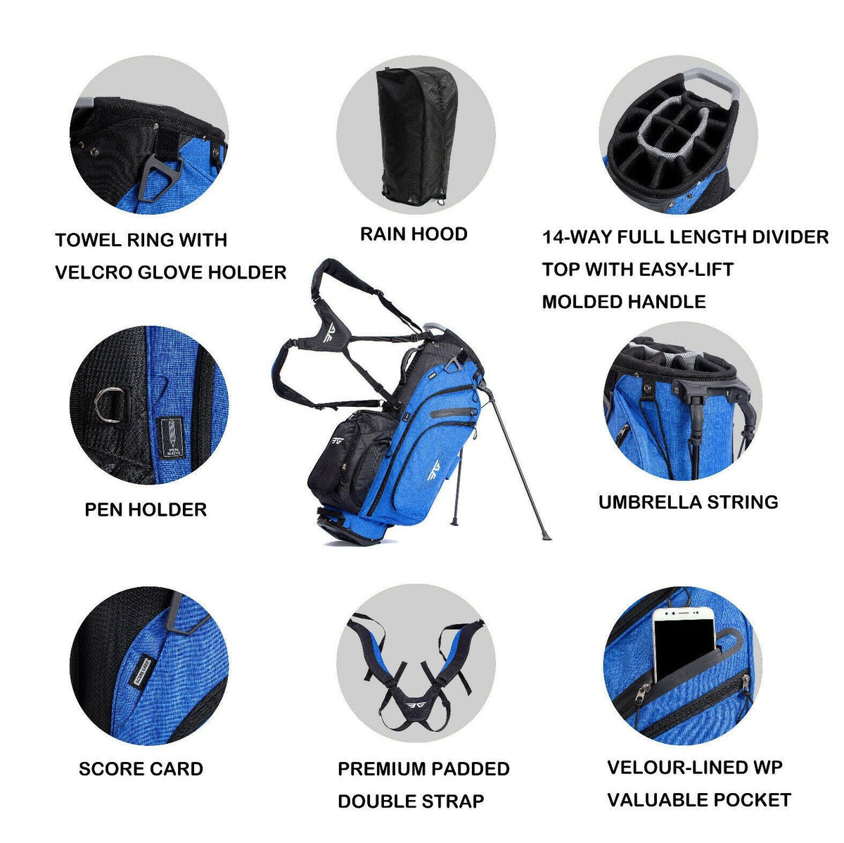 EG EAGOLE Light Golf Stand-Bag | 14 Way Full Length