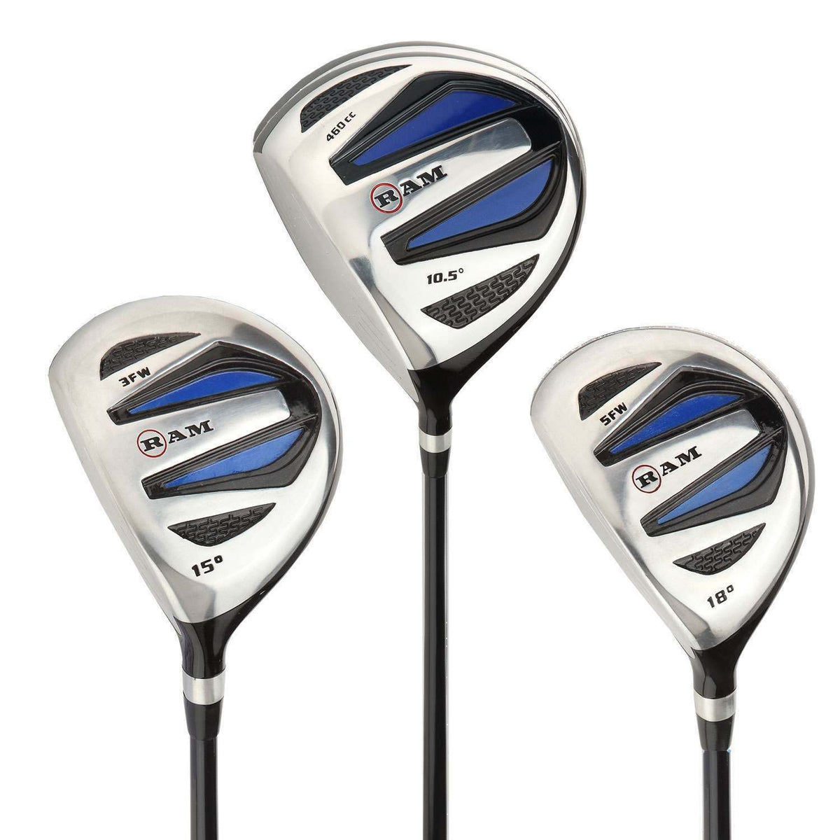Ram Golf EZ3 Mens Graphite Wood Set Driver, 3 &amp; 5 Woods | Left Handed