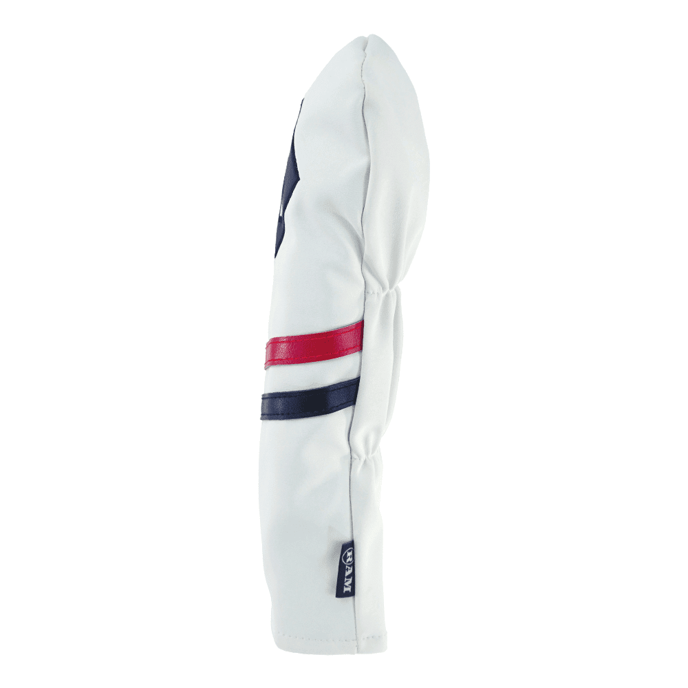 PREMIUM VINTAGE STYLE PU LEATHER CLUB HEADCOVERS | RETRO WHITE