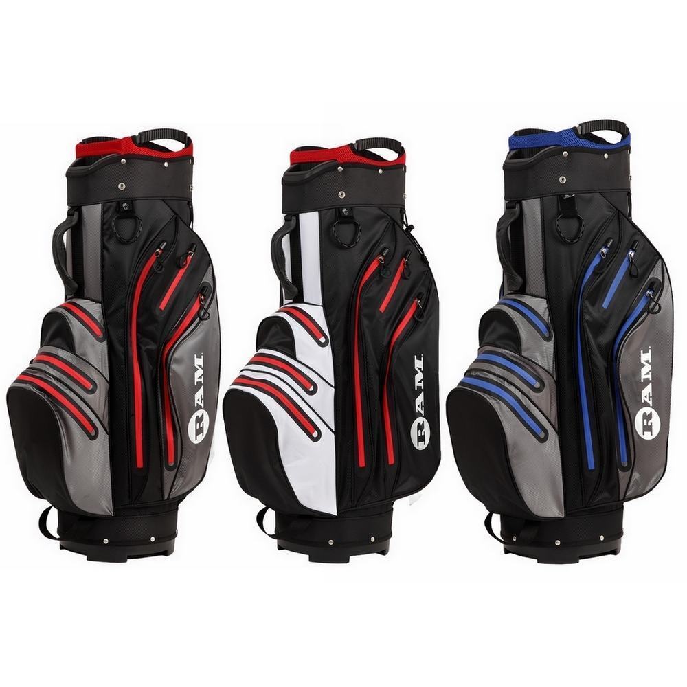 Ram Golf Waterproof Cart Bag - 14 Way Club Dividers | 3 Color Options