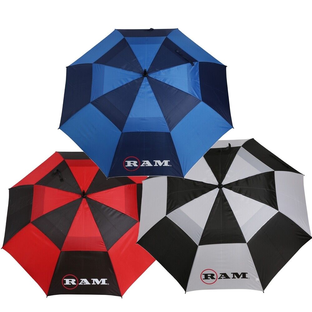 Ram 3 Pack - Premium 60" Double Canopy Golf Umbrellas