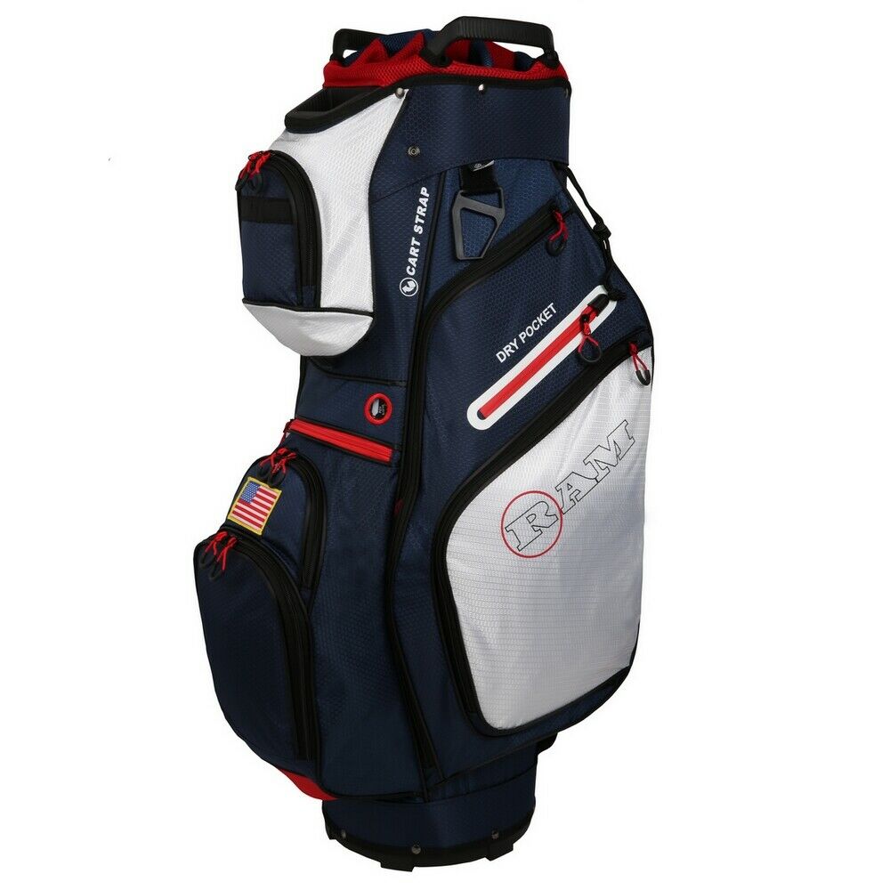 Ram FX Deluxe Golf Cart Bag with 14 Way Dividers | USA Flag