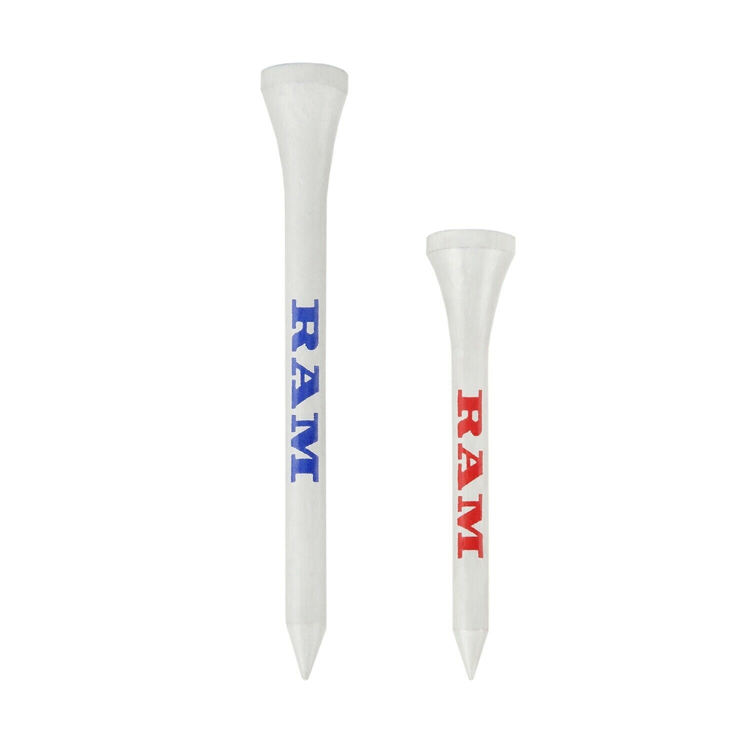 Ram Golf 500pc Biodegradable Wooden Bamboo Tees - 140x 1/8" and 360x 2 3/4"