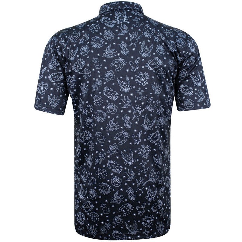 Tattoo Flash Cool-Stretch Golf Shirt | Black